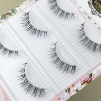 Yokpn Japanese Transparent Terrier Natural False Eyelashes Soft Stem Simulation Eye Tail with Long Air Eyelashes 3 Pairs Lashes