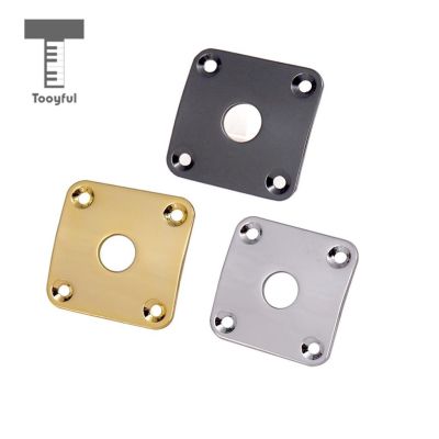 ；‘【； Tooyful 2Pcs Metal Curved Bottom Jack Plate Square Jackplate For LP Electric Guitar Parts