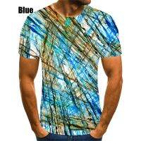 2023 newSummer Mens Personality Short Sleeve 3D Printing Green Tie Dye Pattern T-shirt Mens Casual Short Sleeve T-Shirt