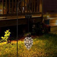 Outdoor Waterproof Solar Hanging Lights Water Drip Olive Shaped LED Lantern for Home Garden Courtyard Pathway Decorative Lamp