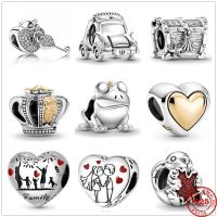 New 925 Sterling Silver Car Key Heart Love of Family DIY Beads Fit Original Pandora Charms Bracelet Jewelry Women Acessories