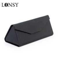 LONSY Leather Waterproof Glasses Case Fashion Folding Triangular Sunglasses Box Bag Eyewear Accessories