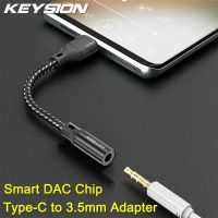 KEYSION USB Type C ถึง3.5Mm ชิพ DAC อะแดปเตอร์หูฟัง USB C ถึง3.5แจ็คช่องรับสัญญาณเสียงสายเคเบิ้ลสำหรับ Samsung Huawei Google Realme Xiaomi