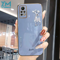 YiaMia เคสโทรศัพท์สำหรับ Infinix Note 8i Note 10 Note 10 Pro Note 11 Note 11 Pro Note 11S เคสโทรศัพท์แฟชั่น Rhinestone Elk Soft TPU ชุบโครเมี่ยมหรูหราเต็มรูปแบบฝาครอบโทรศัพท์กล้อง