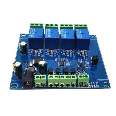 Modbus RTU 4 Way Relay Module 7-24V Relay Module Switch RS485/TTL Input and Output with Anti Reverse Protection