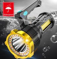 Powerful Super Bright LED Spotlights Flashlight Portable Searchlight With COB Work Lights USB Rechargeable Torch for Camping