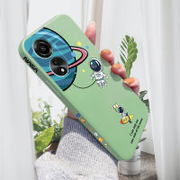 เคสสำหรับ OPPO A78 4G เคสการ์ตูนนาซ่าโลกนักบินอวกาศเคสโทรศัพท์ดีไซน์ด้านข้างลายขอบสี่เหลี่ยมปลอกซิลิโคนน้ำเคสกล้องคลุมทั้งหมด