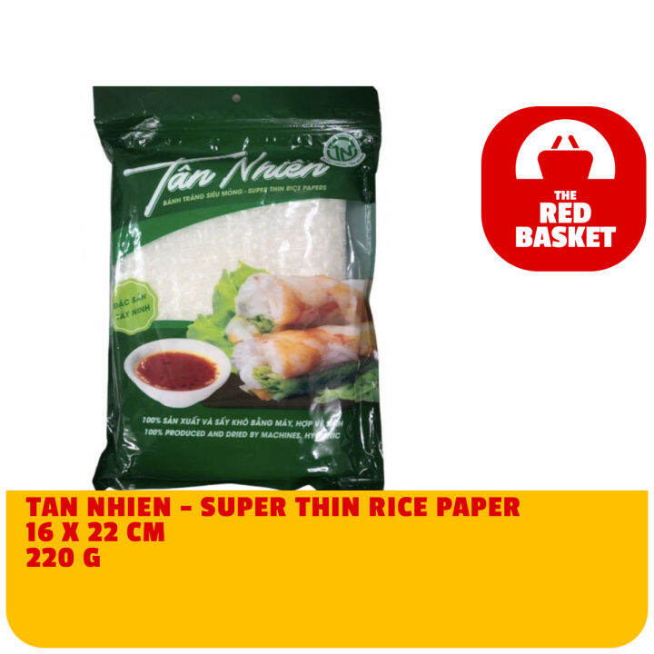 TAN NHIEN - SUPER THIN RECTANGULAR RICE PAPER (16CM X 22CM) 220G ...