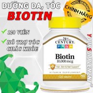 Viên uống mọc tóc Biotin 10,000 mcg 21th Century - 120 viên thumbnail