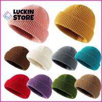 TREND 57SHOP ขนสัตว์อะคริลิ หมวกถักรัดแขน Y2k ฮิปฮอป หมวก skullcap ขอบม้วนขึ้น ของขวัญสำหรับเด็ก ฤดูหนาวที่อบอุ่น หมวกแก๊ปเย็น ชายหญิง