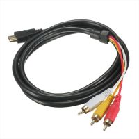 สาย HDMI เป็น RCA,สาย HDMI ตัวผู้ไปเป็น3-RCA ตัวแปลงสัญญาณเสียงสาย AV อุปกรณ์ส่งสัญญาณสำหรับ HDTV,5ft/1.5M