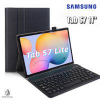 2020 Samsung Galaxy Tab S7 11 Inch แป้นพิมพ์ภาษาไทย บางเฉียบแบบพกพาบลูทูธคีย์บอร์ดไร้สายที่มีพลิกครอบคลุมกรณีป้องกันสำหรับT870 T875 keyboard case