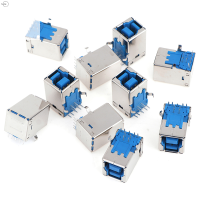 Cjing 10pcs USB 3.0 Type B ปลั๊กตัวเมีย JACK USB-B Right Angle AF Connector TERMINAL