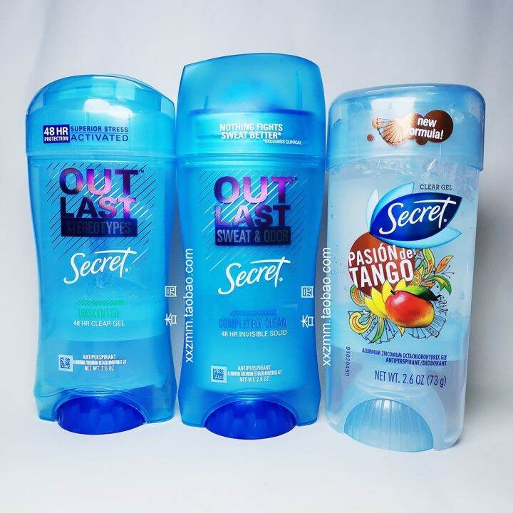 Buy Secret OUTLAST 48hour deodorant gel/paste in the United States quickdrying fragrancefree