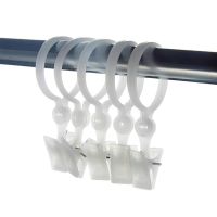 10Pcs Plastic Bath Drape Shower Buckle Clip White Curtain Loop Hooks Ring Bathroom Bathing Curtain Accessories Home Supplies