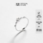Nhẫn bạc nữ đính đá đẹp phong cách nhẫn Snow Princess bạc 925 sang chảnh-AURASILVER-N05