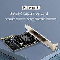 【♘COD Free Cas♘】 xuren5304977 Pcie ไปการ์ดขยาย Sata3.0 5พอร์ตแชสซีคอมพิวเตอร์ชิปการ์ดอะแดปเตอร์