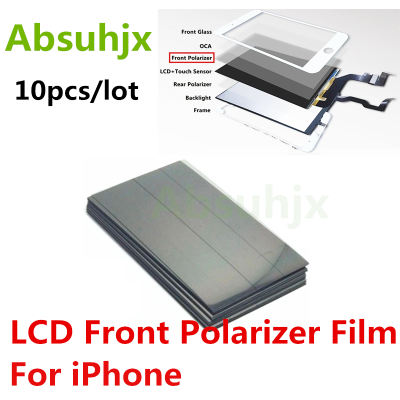 10Pcs LCD ฟิล์มโพลาไรเซอร์ด้านหน้าสำหรับ 11 12 Pro X XS สูงสุด8 7 6S Plus 5 S 5หน้าจอโพลาไรซ์ฟิล์มแสงโพลาไรซ์
