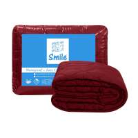 SB Design Square ผ้ารองกันเปื้อน KING SIZE PICASSO รัดมุมเต็มตัว SMILE สี DARK RED (183x198x35 ซม.)