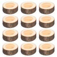 12Pcs Wooden Candle Holder,Votive Tealight Holder for Wedding Party for Table,Halloween Christmas Party Home Decor