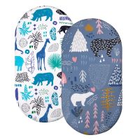 2Pcs Baby Bassinet Sheet Stretch Fitted Changing Pad Cover Cute Cartoon Crib Fitted Sheets For Newborn Baby Boys &amp; Girls