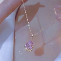 Zircon Crystal Jewelry Inlaid Zircon Necklace Crystal Necklace Stainless Steel Necklace Collarbone Chain Necklace