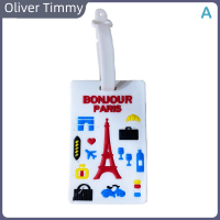 [Oliver Timmy] พีวีซีกระเป๋าแท็กซิลิโคนนุ่มการ์ตูน Boarding Tag กระเป๋าเดินทางสร้างสรรค์ ID addres Holder Boarding Tag ป้ายเที่ยวบินแบบพกพา