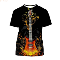 Guitar (สต็อกเพียงพอ) 2023 NEW One T Piece Shirt, Women/Men, Latest Style, Summerคุณภาพสูง size:S-5XL