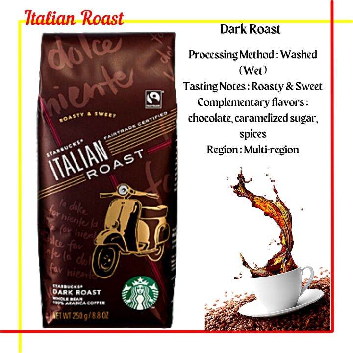 Original Starbucks Italian Roast Dark Roast Coffee 250g 100% Arabica ...