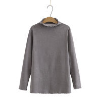 【มีไซส์ใหญ่】Plus Size XL-4XL Long Sleeved Womens High Collar Shirts Large Size Casual Tops with Glitters