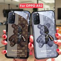 【Great. Cell phone case】  เคส A92 OPPO A94เคส A57 A77 5G หรูหรากระจกเหลวหมีกันกระแทกและโทรศัพท์2021ถนนแฟชั่น