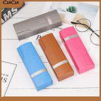 CUCU ใหม่ Protable ลายไม้ เคสแว่น อุปกรณ์เสริมแว่นตา ป้องกันแว่นตา กล่องแว่นตา