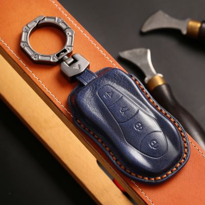 Smart Key Cover Leather Case Car Keyring Shell for Geely Tugella 2020 Boyue Atlas Pro Gili Tugella 4 Button