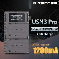 Nitecore USN3 Pro Dual Slot USB QC Charger สำหรับ NP-FM500H NP-F550 NP-F970 NP-F770 NP-F750 F550 F970แบตเตอรี่กล้อง USN3