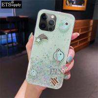 เคสโทรศัพท์ Iphone 15 Pro ซิลิโคนนิ่มโปร่งใสเป็นประกายดวงดาวอวกาศดาวดวงจันทร์สาวต่อต้านตกปกหลัง Iphone 15Pro Max 15Plus