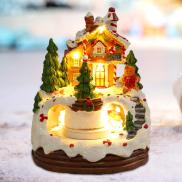 Aayang Christmas Music Box Christmas Desktop Decorations Gift Resin