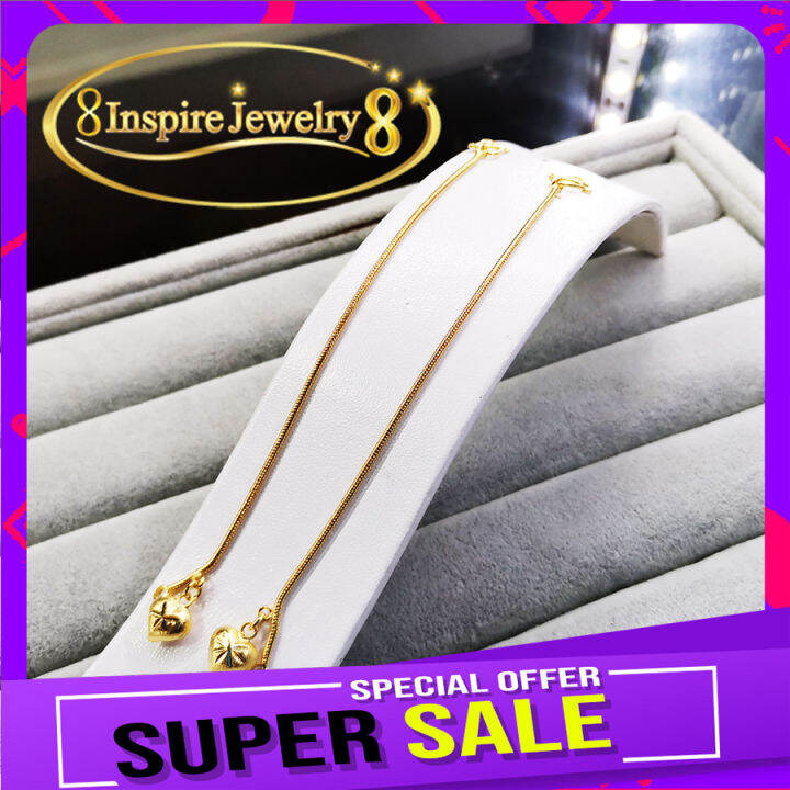 inspire-jewelry-สร้อยข้อมือเด็กลายกระดูกงูกลมขัดมัน-สำหรับเด็ก-ห้อยหัวใจตอกลาย-ยาว-12-5-cm-พร้อมถุงสวยหรู-มีสองเส้น-หรือเส้นเดียวให้เลือก