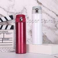 Happy ฉนวนกันความร้อนความเย็น 500 มล กระบอกน้ำสแตนเลสสีแมททริก ขวดน้ำ Stainless Steel Thermos