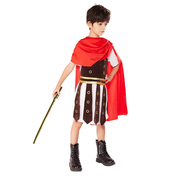เครื่องแต่งกายนักรบโรมันสำหรับเด็กในยุคกลาง-royal-knight-boy-นักรบเสื้อคลุมเครื่องแต่งกายฮาโลวีน