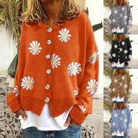 【HOT】☒❃∋ Knitted Sweater Loose Oversize Cardigan Thick Warm Cropped Coat свитер