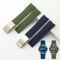 Dust-Free Rubber Watch Strap for Longines Hydro Conquest Diving L3 742 Accessories 21mm Folding Bucket Bracelet Accessories