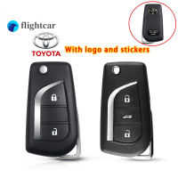 Flip Folding Remote Key Shell สำหรับ Toyota Levin Camry Reiz Highlander Corolla Key Case Toy43 2 3ปุ่ม