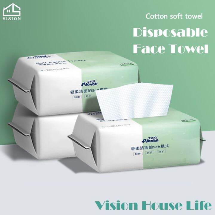 Vision Disposable Facial Tissues Cotton Soft Disposable Towel Dry & Wet