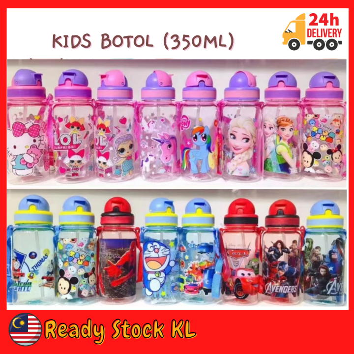 350ML Botol Air Kanak-kanak Kids Straw Bottle Kids Drinking Bottle Tali ...