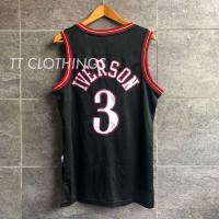 Allen Iverson #3 Phildelphia Sixers 76ers เสื้อบาสเก็ตบอล NBA สีดำ Singlet Jersi