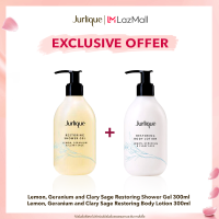 [EXCLUSIVE OFFER] Restoring Shower Gel Lemon, Geranium and Clary Sage 300ml เจลอาบน้ำกลิ่นเลมอน, เจอเรเนียม, และคลารี่ เสจ +  Restoring Body Lotion Lemon, Geranium and Clary Sage 300ml โลชั่นทาผิว