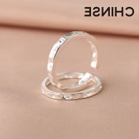 ✙ S925 pure silver ancient manual tin foil texture opening index finger ring opening girlfriends ring niche unique design