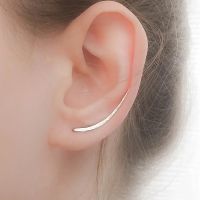 onlcicn Minimalist Ear Climber Earrings Long Copper Climbers Crawler Bar Studs 1 Pair