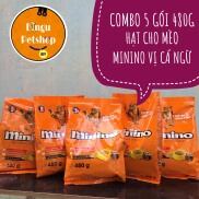 COMBO 5 GÓI Hạt Khô Minino Cho Mèo Lớn & Nhỏ Vị cá ngừ Gói 480g Bingu