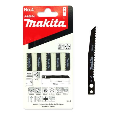 ใบเลื่อยจิ๊กซอว์ Makita No.4 ใบเลื่อยจิ๊กซอว์ ตัดเหล็กบาง ตัดไม้ 3-50มม.  สำหรับตัดเหล็กที่มีความหนา 3-6มม.  1แพ็คเกจบรรจุ 5ใบ